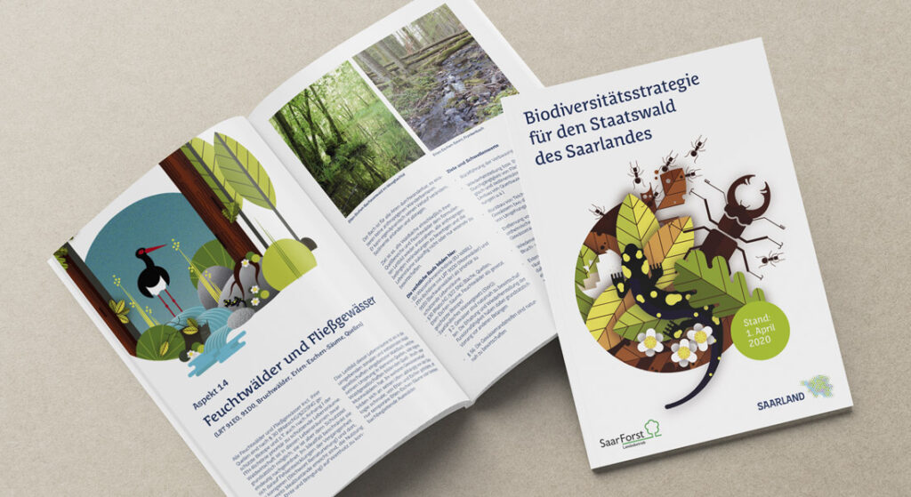Corporate Design und Layout der Broschüre "Urwald vor den Toren der Stadt" für den SaarForst Landesbetrieb